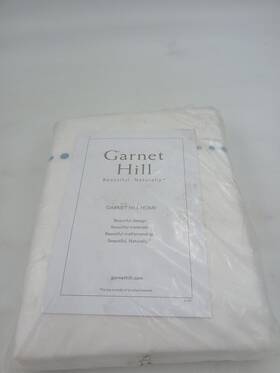 Gh45017 Garnet Hill Flat Sheet Non-standard White Fog Ddq Adults Bedding New