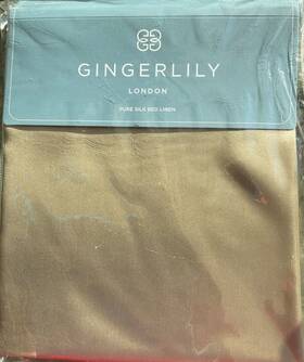 Gingerlily 060518083112 London 100% Mulberry Silk King Flat Sheet Solid Sand/tan 112 Sq Nwt