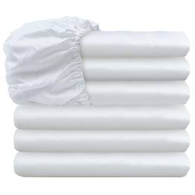 Glarea 280114330185 Full Size Fitted Sheet Only - Deep Pocket White Sheets Bulk 6 Pack For Home A