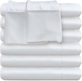 Gb00020 Glarea Full Size Flat Sheet Only - White Sheets Bulk 6 Pack For Massage Table Hospital