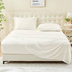 Gokotta 767461641714 King Size Bed Sheets 4 Piece Set 100% Rayon Derived From Bamboo Cooling For