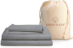 Gs-yo-1000u-25 Good Sleep Bedding Cal King Sheet Set - 100% California Light Gray