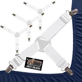 B0cc6djqmw Gorilla Grip Bed Sheet Holders Fasteners Straps Clips - 4-pack Adjustable Elast
