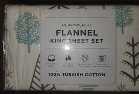 Great Bay Home 192020039839 100% Turkish Cotton Flannel King Sheet Set Winter Forest New Great Bay Home 192020039839 100% Turkish Cotton Flannel King Sheet Set Winter Forest New