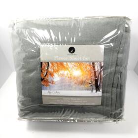 Great Bay Home 888583038654 Gray Fleece Sheet Set Queen 100% Polyester 14 Inch Pocket