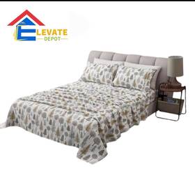 Gb20275-ca Great Bay Home Lodge Printed Microfiber 4 Piece Sheet Set Queen Machine Washable
