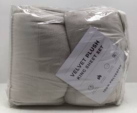 Gb20301 Great Bay Home Velvet Plush King Sheet Set Deep Pockets In Cappuccino