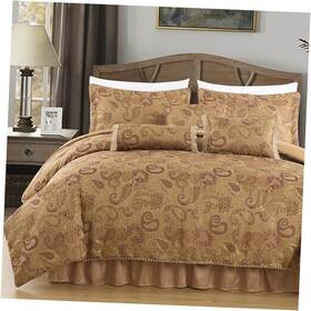 Green Living Group 840079130280 Adelle 7-piece Paisley Jacquard Embroidered California King Earth Tone Multi Green Living Group 840079130280 Adelle 7-piece Paisley Jacquard Embroidered California King Earth Tone Multi