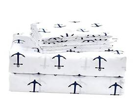 Green Living Group 840079143679 3-piece Kids/teens Nautical Sheet Set - Soft Microfiber White Navy Anchors Green Living Group 840079143679 3-piece Kids/teens Nautical Sheet Set - Soft Microfiber White Navy Anchors