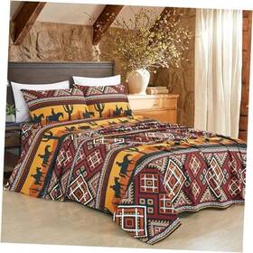 Green Living Group 840079169365 4-piece Southwestern Sunset Cowboys California King Multi Rodeo Cowboy