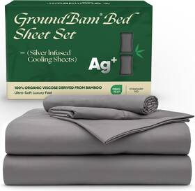 Groundbam 313111257295 Silver Infused Bed Sheets Set Temperature-regulating Fabric With Self-cleaning