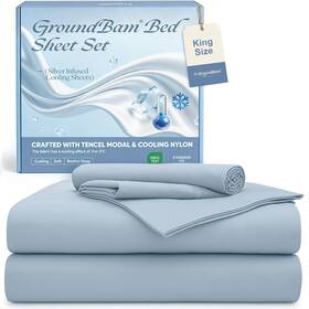 4wwbidb Groundbam Silver Infused Bed Sheets Set Cooling Tencel Sheet With Self-cleaning Technolog 4wwbidb Groundbam Silver Infused Bed Sheets Set Cooling Tencel Sheet With Self-cleaning Technolog