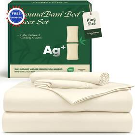 Groundbam 782926890926 Silver Infused Bed Sheets Set Temperature Regulating 100% Organic