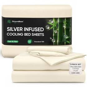 Groundbam 782926895143 Silver Infused Bed Sheets Set Temperature-regulating Fabric With Self-cleani Groundbam 782926895143 Silver Infused Bed Sheets Set Temperature-regulating Fabric With Self-cleani