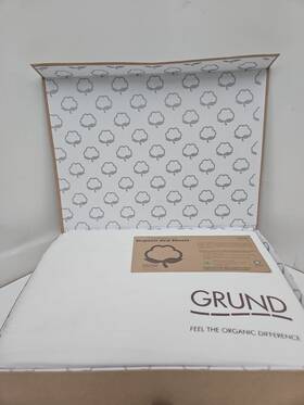 Grund 837362004724 Collection 100% Organic Cotton King Bed Sheets White Excellent Quality