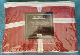 Hampton Collection 659066008095 Full Sheet Set - Red On Maroon Stripes Micro Fiber