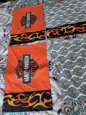 Harley Davidson 028828007681 Flame Rider Queen Size Bed Sheets And Pillowcases