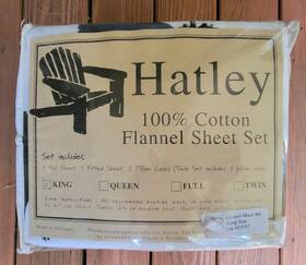 23757 Hatley Little Blue House #23757 King 100% Cotton Flannel Sheet Set - Horses -new Cozy