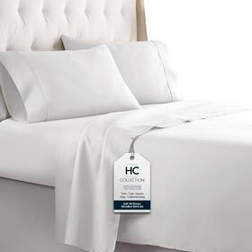 Zm18-sh-twh Hc Collection Microfiber Bed Sheets Set With Deep Pockets Twin 3 Pcs - White