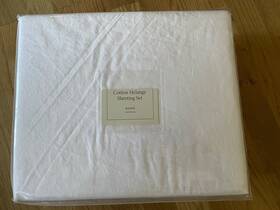 0491 Hearth & Hand 191908737850 And W Magnolia Washed White 100% Cotton Queen Melange Sheet Set New