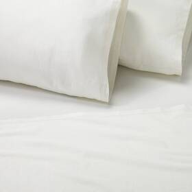 83030399 Hearth & Hand With Magnolia King Linen Blend Hem Stitch Sheet Set Sour Cream - 83030399 Hearth & Hand With Magnolia King Linen Blend Hem Stitch Sheet Set Sour Cream -