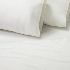 83030401 Hearth & Hand With Magnolia 4pc Queen Linen Blend Sheet Set Sour Cream - And