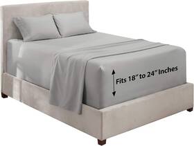 Hh-214pc-q-slvrgrn Hearth & Harbor And Extra Deep Pocket Queen Sheets - 4 09 Light Gray