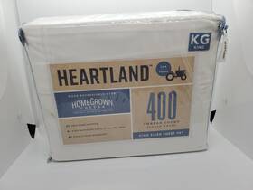 Heartland 444600223153 400 Thread Count 100% Cotton Sateen King Sheet Set-white New Heartland 444600223153 400 Thread Count 100% Cotton Sateen King Sheet Set-white New