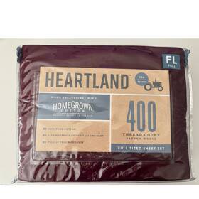Heartland 444600223689 Usa Farmed Cotton 400 Thread Count Burgandy Full Sized Sheet Set Nib Heartland 444600223689 Usa Farmed Cotton 400 Thread Count Burgandy Full Sized Sheet Set Nib
