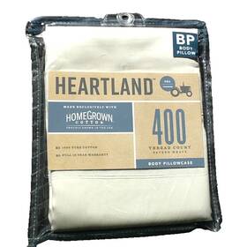 Heartland 444600544609 New Ivory Color 54x20 Body Pillow Pillowcase 400 Tc 100% Cotton Sateen