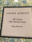 Heidi Laura Ashley Home 100 Luxury Combed Cotton King Sheet Set Blue Floral Nip 883893402263