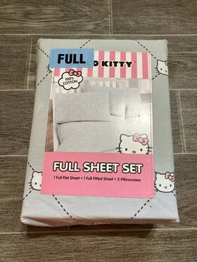 Hello Kitty 032281139872 New By Sanrio 4 Pc Full Double Bed Sheet Set 100% Cotton