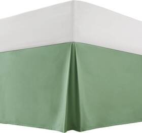 Xjn240515-066 Heywaller 14 Inch Drop Bed Skirt King Size Microfiber Tailored Style Sage Green