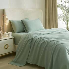 Hbdst01-bqf Highbuy Sage Green Sheets For Queen Size Bed 4 Piece Cooling Deep
