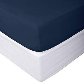 Highcaliber Beddings 081008470950 Navy Blue Queen Fitted Sheet 100% Egyptian Cotton 800 Thread Count 20 Inch