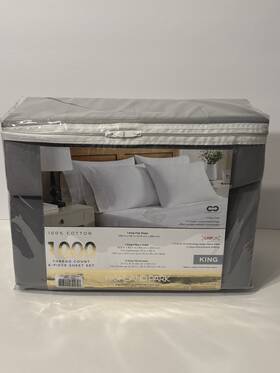1745089 Highland Park 6 Piece 1000 Thread Count King Sheet Set Cotton Alloy Gray