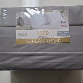 1864626 Highland Park Cal King 1000tc Cotton Sheet Set Alloy Grey Wrinkle Resistant