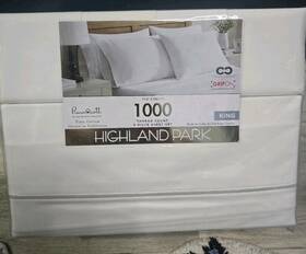 Highland Park 806222691640 New The Finest 1000 Thread Count 6pc Sheet Set King Bright White