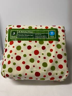 Holiday Time 826510090801 3 Piece Flannel Sheet Set Size Twin New