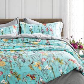 Home 445051653653 Vintage Botanical Flower Print Bedding 400tc Cotton Sateen Romantic Floral Scarf