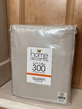 Home Accents 842164016257 Cotton Stone Soho Grey Queen Sheet Set 300 Thread Count Belk
