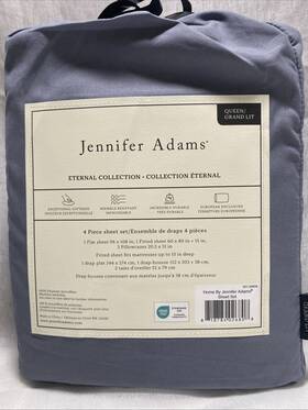 1375237 Home By Jennifer Adams Eternal Collection 4 Pc Polyester Microfiber Queen Sheet Set Blue