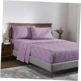Home City Inc 190052352636 Melange Flannel Cotton Sheet Set Ultra-soft Brushed California King Fig Plum