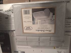 Home Collection 2025725115080 Bamboo 2000 Queen Sheet Set 6pc Grey Deep Pocket Wrinkle Free
