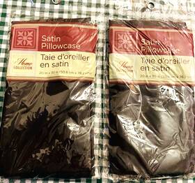 Home Collection 639277899729 Satin Pillowcase Queen Size 100% Silky 20x30 Black Lot Of 2 Nwt