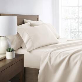 72326230133 Home Collection 6-piece Solid Microfiber Bed Sheet Set Ivory Off White Full