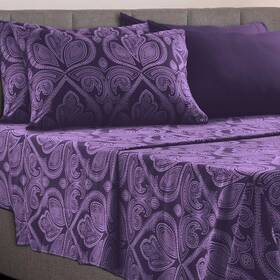 Home Collection 731914162832 6 Pcs Deep Pocket Microfiber Paisley Bed Sheet Set In Cl Home Collection 731914162832 6 Pcs Deep Pocket Microfiber Paisley Bed Sheet Set In Cl