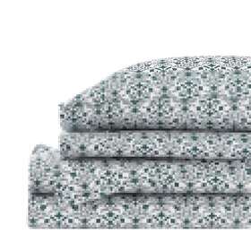 Home Decorators Collection 887719195346 Sheet Set 300 Thread Count Cotton Sateen Green Floral