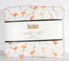 Home Design 081806792146 Macys Pink Flamingo Brushed Microfiber 3 Piece Twin Xl Sheet Set