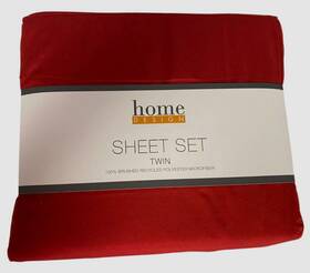 Home Design 081806792863 Red Solid Brushed Microfiber 3-piece Sheet Set Size Twin Home Design 081806792863 Red Solid Brushed Microfiber 3-piece Sheet Set Size Twin